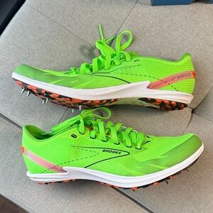 Brooks Draft XC Speed Spikes Neon Green Unisex Size 8.5 – Worn Once + Box